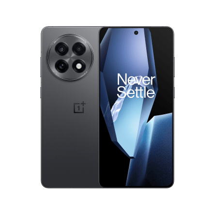 Sleek black smartphone with multiple cameras.