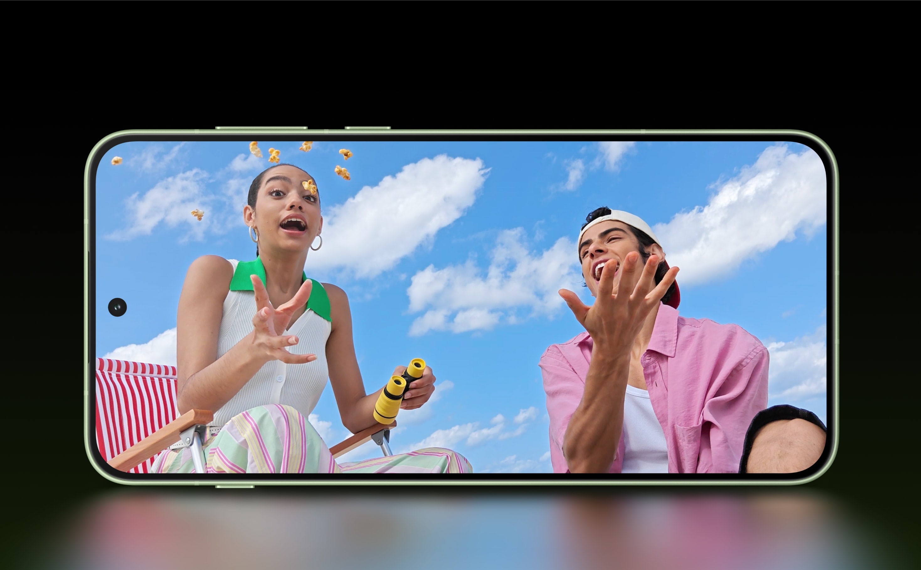 OnePlus 15R 5G Dual SIM 512GB, 12GB RAM Phone - Snapdragon 8 Gen 5 (Global Version) 35 Joyful friends playing with confetti under blue sky