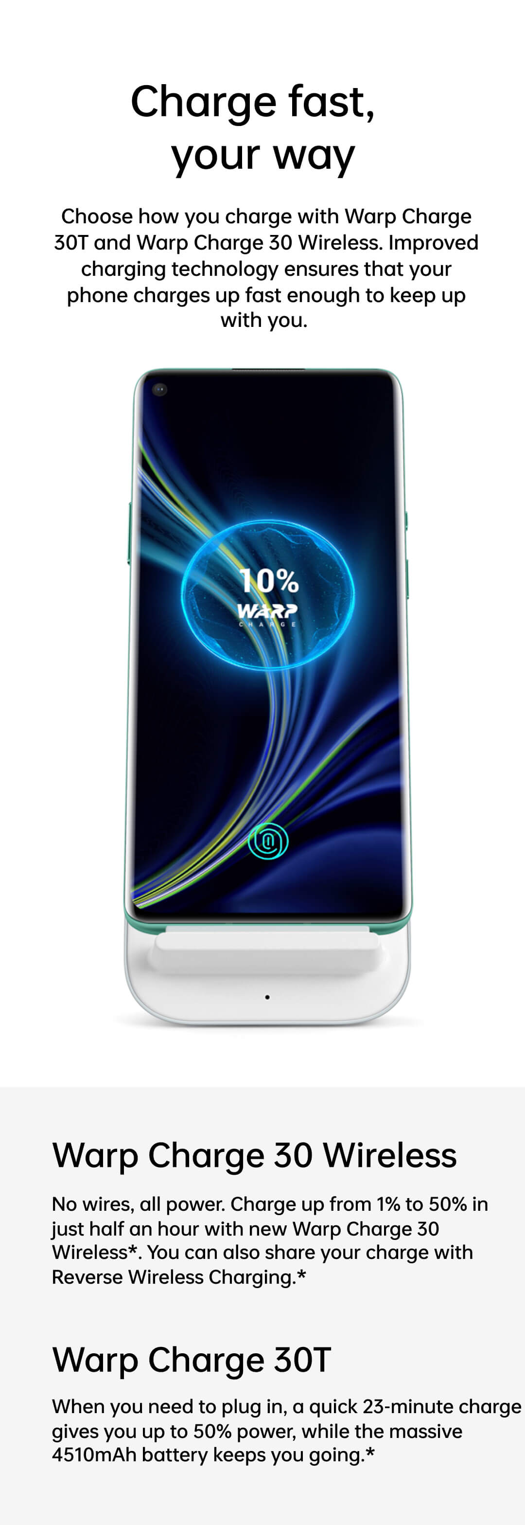 OnePlus 8 Pro with Warp Charge 30 Wireless Design